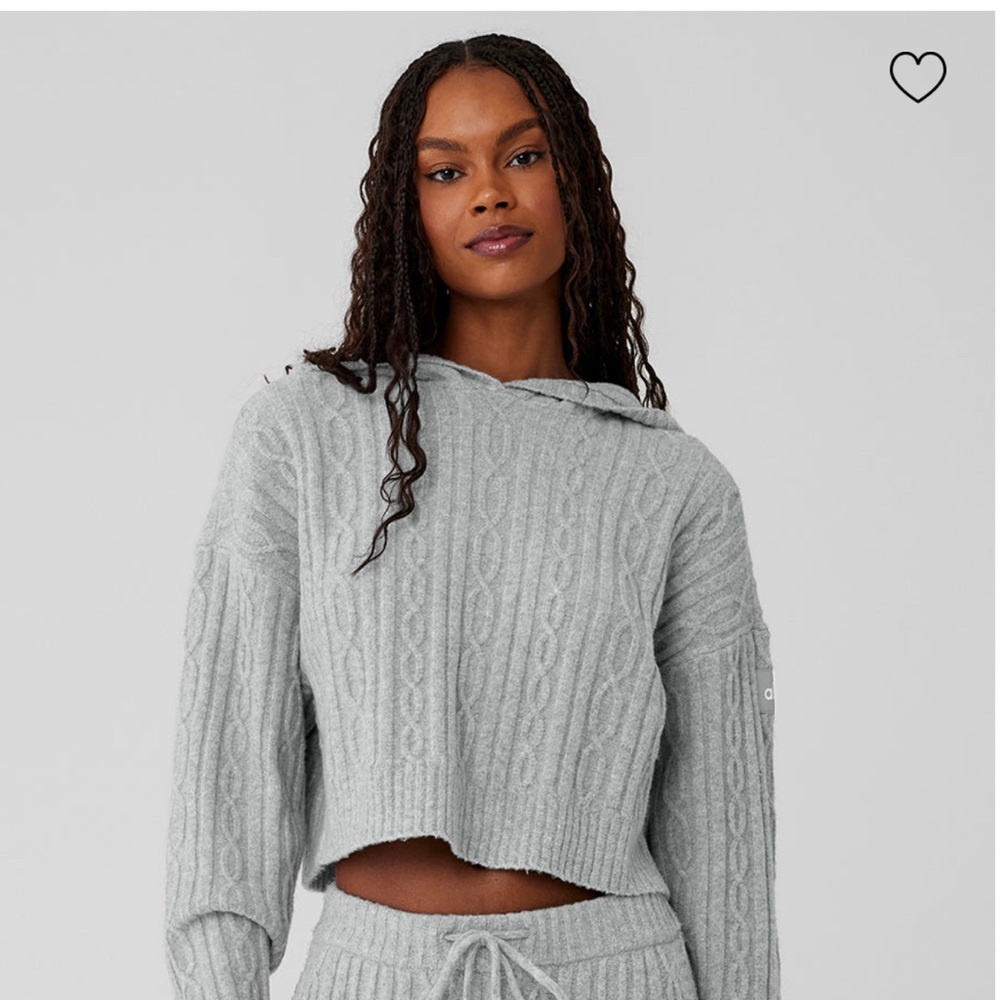 Alo cable knit winter Bliss Hoodie New XS